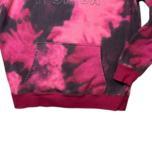Florida Hoodie Mens 2XL Pink Black Tie Dye Pullover Sweatshirt Creative Apparel - Picture 10 of 12